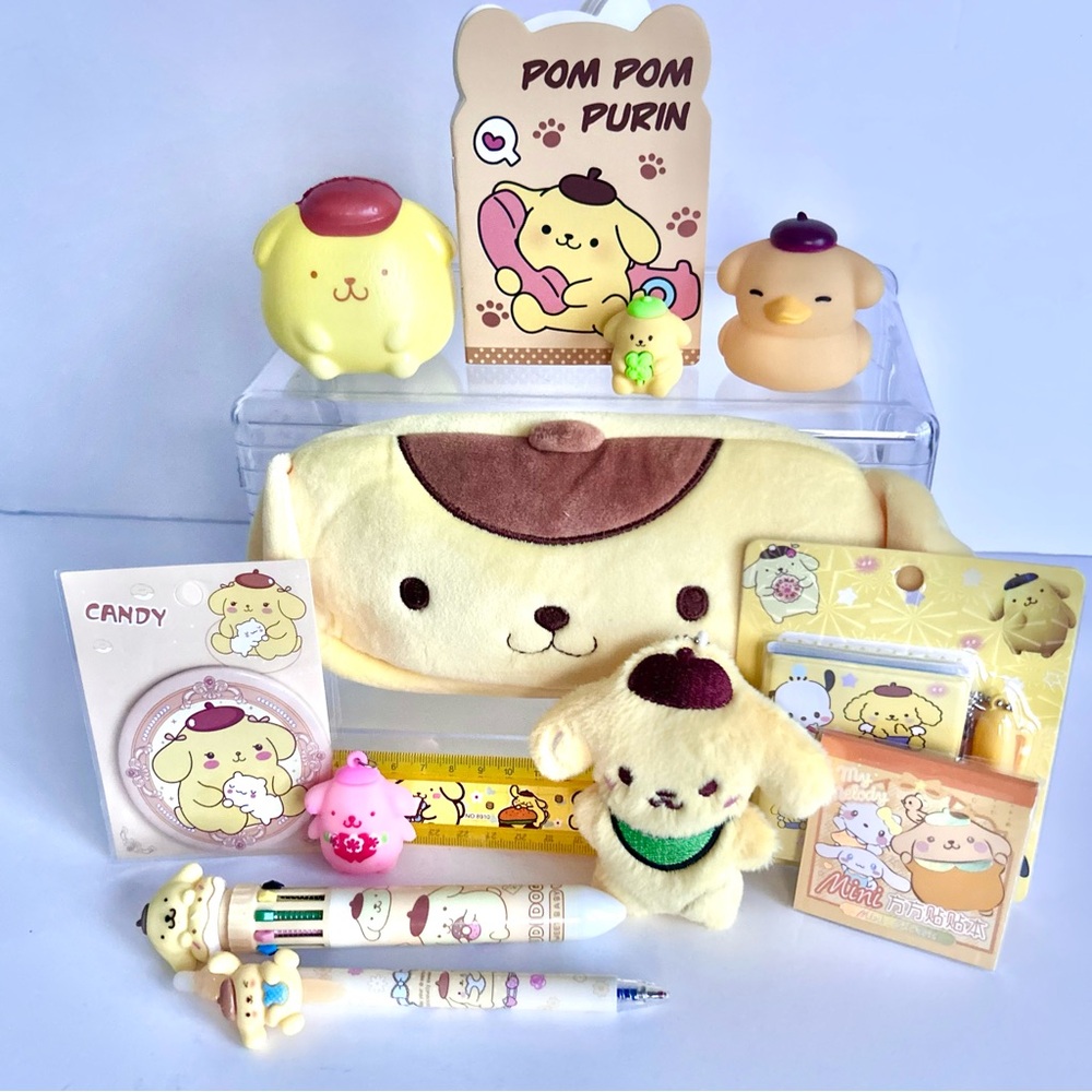 💛(POM352) Pompompurin Adorable 13-Piece Pencil Case Mini Fun Bundle! - Picture 9 of 9